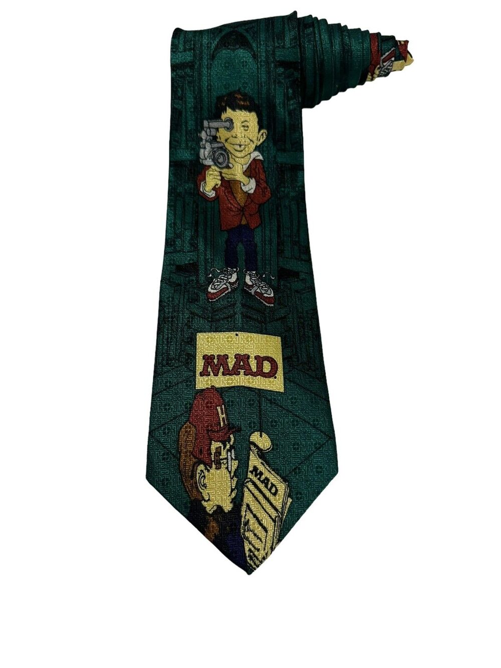 Mad Tv Director Tv Alfred E Neuman Cartoon Vintage Novelty Necktie 100% Silk